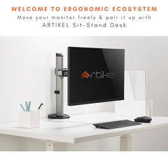 Artikel Double Monitor Desk Mount | Adjustable Heavy Duty Monitor Arms | VESA Mount with C Clamp & Grommet Mounting Base | Computer Monitor Stand for Screen up to 27 inch | Table Mounted | Black