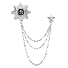 SYGA Men's & Women Suit Shirt Stud Lapel Pin Chain Tassel Brooch Pin with Crystal Chain(Silver)