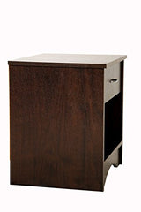 DeckUp Plank Bei Engineered Wood Bed Side Table and End Table (Walnut and White, Matte Finish)