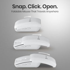 Portronics Toad Fold Wireless Bluetooth Mouse with Dual Wireless (BT + 2.4 GHz), Foldable Mouse, Rechargeable Battery, Multi-Device Pair, Up to 3200 DPI Sensitivity (Black)