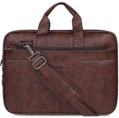 RIONTO Elite Vegan Leather Laptop Bags for Men Office Use | Upto 15.6 inch | Expandable Bottom | Mobile & Pen Compartment with Multiple Organizers | Professional Office Bag for Man & Women - Tan