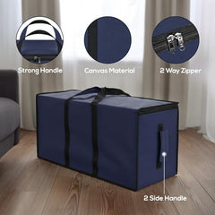 Storite Jumbo Super-Size 81 L Canvas Moisture Proof Heavy Duty Storage Bag | for Toys/Stationery/Blankets/Clothes/Moving Bags MultiPurpose With Strong Reinforced Handles Rectangular Cream (87x26x36 cm)