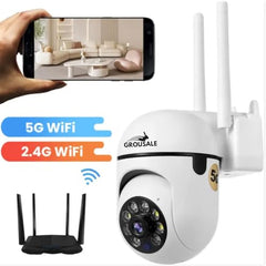 Grousale 3 MP FHD WiFi Indoor Mini Fox Ptz Security Camera with Color Night Vision, 360° Ptz Rotation, Motion Tracking, Two Way Audio and Multi Users View