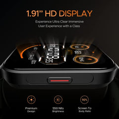 boAt Ultima Regal w/ 2.01”(5.10 cm) Crystal-Clear AMOLED Display, 1000 NITS Brightness,Premium Metal Body, Functional Crown, 100+ Sports Modes, Fitness Smart Watch for Men & Women (Steel Black)