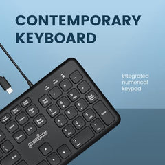 Perixx PERIBOARD-210 Wired Black Standard USB Scissor Switch US Layout Keyboard (Wired USB-C)