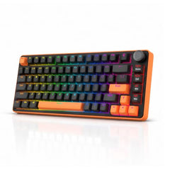 KARNAGE Sentinel 82 Wired RGB Mechanical Keyboard | 81 Keys | Aluminum Rotary Knob | 5-Pin Hot-Swap | OUTEMU Red Switches | 19 ARGB Lighting Modes | Full NKRO | Detachable USB Type-C Cable |White