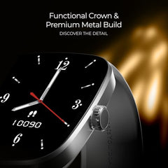 boAt Ultima Regal w/ 2.01”(5.10 cm) Crystal-Clear AMOLED Display, 1000 NITS Brightness,Premium Metal Body, Functional Crown, 100+ Sports Modes, Fitness Smart Watch for Men & Women (Steel Black)