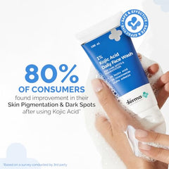 The Derma Co 1% Kojic Acid Face Wash | With Niacinamide & Alpha Arbutin | Reduces Dark Spots, Pigmentation & Blemishes | Cleanses & Brightens Skin | Non-Drying Formula | For All Skin Types | 100 ml