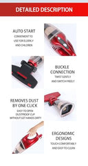 CITRODA Stick Lightweight Bagless Vacuum Cleaner With Crevice Tool, 2-In-1, Handheld & Stick, Dry Vacuuming, Use, 600W, 15 Kpa Suction Power (Red0.5 L, 0.5 Liter, Hepa Filter, 1 Count)