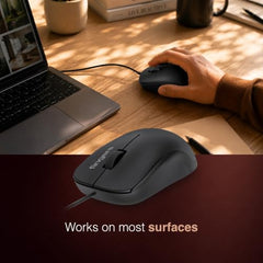 FINGERS UltraHit Wired Mouse (Plug-n-Play Setup, Precise Optical Tracking)