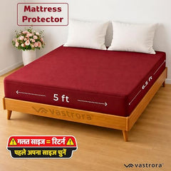 Vastrora 100% Waterproof Mattress Protector Queen Size 5x6 Ft | 60x72 in | Pee & Urine Proof Mattress Cover | Elastic All-Around | Terry Cotton Fitted Bed Cover | Noiseless, Breathable Bed Protector