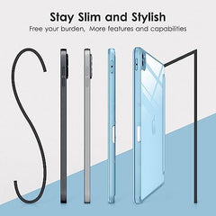 ProElite Case for iPad Air 11 Inch M4/M3/M2 2026/2025/2024, iPad Air 10.9 inch 5th/4th Gen & iPad Pro 11 inch 4th/3rd Gen 2022 case Cover, Transparent Smart Flip Cover with Pencil Holder, Lavender