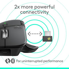 Logitech MX Master 4, Ergonomic Wireless Mouse with Advanced Performance Haptic Feedback, Ultra-Fast Scrolling, USB-C Charging, Bluetooth, Windows, MacOS - Graphite