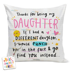 Gift for Daughter Birthday Special Birthday for Daughter Printed Cushion(12 inch X 12 inch with Filler with Keychian) Girls Pillow Daughters Day for Daughter and Girls (V) (D-5A)