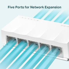 TP-Link LS1005 5-Port 10/100Mbps Desktop Switch|Green Ethernet Technology Network Hub|IEEE 802.3X |Plug and Play|Fanless Design