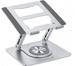 BetterBulk Adjustable Aluminum Laptop Stand for Desk with Foldable Ergonomic Design and Complimentary Mobile Stand, Compatible with MacBook, HP, Dell, Lenovo and Tablets