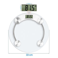 MCP Digital Glass Weight Machine For Body Weight Round Personal Weighing Scale For Home Use Bathroom Weighing Machine (Transparent), 180 Kilograms