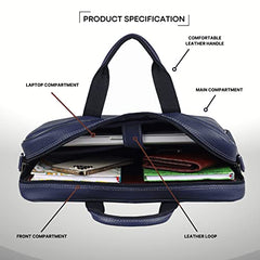 WildHorn Genuine Leather Office Bag for Men | 15.6-Inch Laptop Bag with a Minimalist Design | Professional Leather Bag with Adjustable Straps & Multiple Compartments | 1-Year Warranty