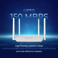 HI-Focus LTE 4G Sim Router|Support 4G or 5G Sim All Carrier|Upto 150 MBPS Speed|Long Range Coverage 150 Mbps 4G Router |Ethernet|2.4Ghz WiFi| (White, Single Band)… (HF-R1100T-4G)