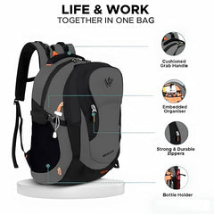 Wesley Spartan Unisex Travel Hiking Laptop Bag fits Upto 17.3 inch with Raincover and Internal Organiser Backpack Rucksack College Backpack