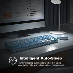 MOFII Wireless Keyboard and Mouse Combo, Full Size, 2.4GHz, Windows, Purple