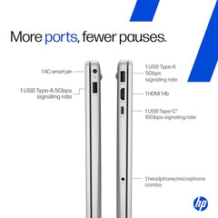 HP 15 Smartchoice, Intel Core Ultra 5 125H 12 TOPS, 24GB DDR5 (Upgradeable) 1TB SSD,Anti-Glare, FHD, 15''/39.6cm,Win11, M365*Office24, Silver, 1.65kg, FD1458TU, FHD Camera w/Shutter, Backlit AI Laptop