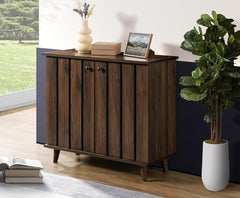 DeckUp Hazel 2-Door Shoe Rack (Walnut, Matte Finish)