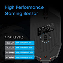 EvoFox Shadow X Pro Wireless Gaming Mouse Tri-Mode Rechargeable | BT, USB 2.4G & Wired, S203 Sensor, 1000Hz Polling Rate, 6400 DPI, RGB Lighting, 6 Programmable Buttons, Software Support
