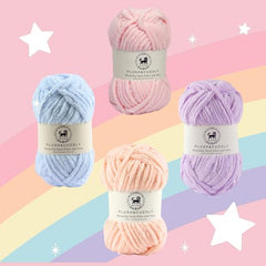 NESTNHAVEN , Plush & Cuddly Sets 2.0 , Chenille Yarn Supersoft Hand Knitting Wool Ball, set of 4 , 400 grams (1 Ball/100 Gram Each) Suitable for Craft, Babywear, Toys , Baby Blankets , 5 Bulky, Shades - NNHS 2.0 (Set 26 baby Pink , lilac , hot pink…