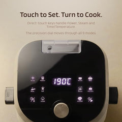 Nester Home Cook Glass Air Fryer 6.2 Ltr with 6mm Borosilicate Glass bowl and SteamLock™ Technology | 1600 W | 9 Smart Presets | Auto Clean Function | 100% Toxin Free | 3-year Warranty | Dalgona Brown