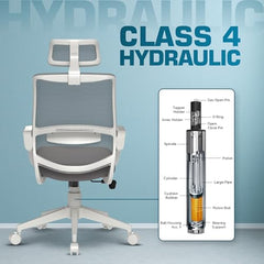 Da URBAN® Dysen Office Chair, High Back Mesh Ergonomic Home Office Desk Chair with 1 Year Warranty,Tilt Lock Mechanism (Grey)