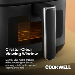 Cookwell Air Fryer - 5L With See Through Window - 1400W (Grey & Black)