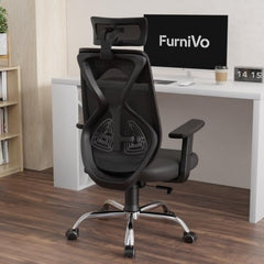 Furnivo Titan Ergonomic Office Chair for Home & Office | Adjustable Armrests | 120 Recline | Lumbar Support | Thick Cushioned Seat | Heavy-Duty Base | 3 Years Warranty (Eco Black Red)