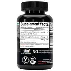 NutriJa HMB 1000MG Capsules | CaHMB Beta-Hydroxy Beta-Methylbutyrate Supplement | Supports Muscle Maintenance, Workout Recovery & Strength Training Routine - 60 Capsules