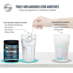 Pure Nutrition Glycine Powder | L Glycine Supplements | Amino Acid Supplement for Muscle Health, Skin, Calmness, Sleep, Relaxation Support & Recovery | Nutraceutical - 200g | Unflavored