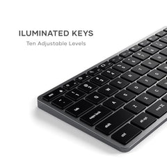 SATECHI Slim X3 Bluetooth Backlit Keyboard with Numeric Keypad – Illuminated Keys & Multi-Device Sync – for M2/ M1 MacBook Pro/Air, M2/ M1 iPad Pro/Air, M2 Mac mini, iMac M1 (Silver)