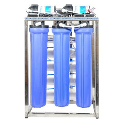 Apec Water 100 LPH Commercial RO+UV Water Purifier System With Double Pump Purification Stainless Steel, With TDS Adjuster BLUE 100L