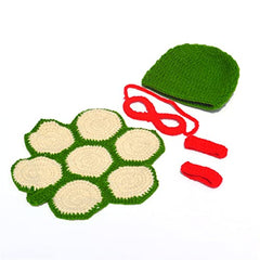 MOMISY Baby Turtle Photography Props, Includes Cap, Mask Band, Turtle Shell & Arm Bands for Parties Anniversaries Photography-Set of 5 Pieces (Red)