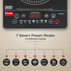 Prestige PIC 15.0 Plus 1900 Watts Induction Cooktop | 4KV Surge Protection | 7 Preset Indian Menu Options with Timer | Touch Button | Easy to Clean | Black | 1Y Warranty | BIS