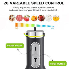 INALSA Hand Blender 1500 W|Silent DC Copper Motor|European Stepless Variable Speed Design| X.Large 1L Chopper|Unique Potato Masher| Detachable| Stainless Steel-Robot INOX 1500 StepUp