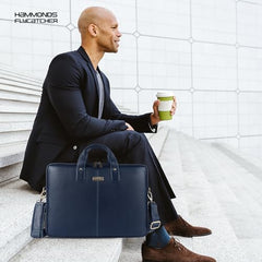 HAMMONDS FLYCATCHER Genuine Leather Office Bag for Men - 15.6 Inch Laptop Bag for Men for Professionals, Business Travelers - Adjustable Straps & Multiple Compartments - 1 Year Warranty - Brown