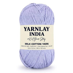 Yarnlay 3 Ply Soft Milk Cotton Yarn for Crochet Knitting, Amigurumi, Punch Needle .DIY Crafts, Summer Wear,Flowers Toys & Cushion Covers 100g (250m) (Shade 34: Grey)