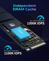 Acer Predator GM7000 1TB NVMe Gaming SSD - M.2 2280 PCIe Gen4 (16 Gb/s) x 4, 3D TLC NAND PC Internal Solid State Hard Drive with DDR4 DRAM Cache Up to 7400 MB/s - BL.9BWWR.105