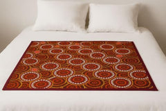 Homerz Premium Bed Server Food Mat Reversible Bed Server, Mattress Protector for Home | Food Mat for Kids, Size 36x36 inch, Double Side use Kitchen, Cupboard, Drawer, Wardrobe (Brown Lotus New)