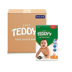 TEDDYY Easy Baby M Size Diaper Tape Style |126 Count (Medium) | 6-11 kgs (Pack of 2) | Quick Absorbency | Extra Super Soft | Anti - Bacterial | Wetness Indicator with Adjustable Grip Tapes