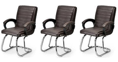 RATISON Special Director Principal Manager Office Visitor with arm Rest with Double Pipe Frame and Cushioned seat Back (2, Black, Double Pipe Frame)