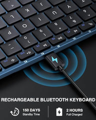 ProtoArc Foldable Bluetooth Keyboard, XK01 Full Size Folding Wireless Keyboard with Number Pad, Portable Travel Keyboard for Windows iOS Android Tablets, Laptops, iPad