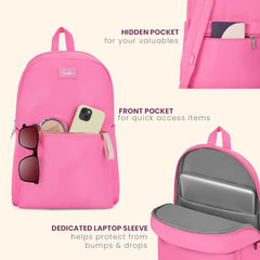 Genie Breezy Laptop Backpack for Women & Girls (17 Inches) | Stylish Office, College & Travel Laptop Backpack | Multi-Compartment, Padded Laptop Sleeve, Water Resistant | Grey