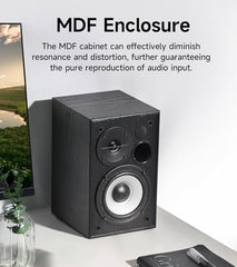 Edifier R990BT 2.0 Active Multimedia Speaker, 24W RMS Powered Desktop Speakers with Bluetooth V5.4, App Custom EQ, Sound Presets, MDF Wooden Enclosure, Dual RCA Inputs for Laptop, PC & Gaming, Black