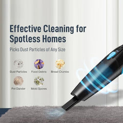 KENT Dash Vacuum Cleaner | 600W | High Suction Power >16 kPa | Cyclone5 Technology and HEPA Filter | Bagless Design | Ideal for Floor, Curtain, Carpet, Sofa & Car | Black & Blue
